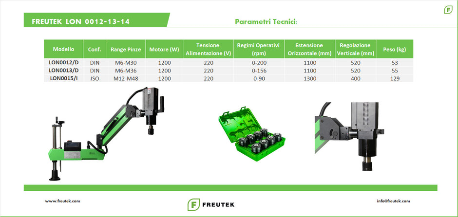 LON0015/I - Heavy-Duty Electric Tapping Machine ISO M12-M48