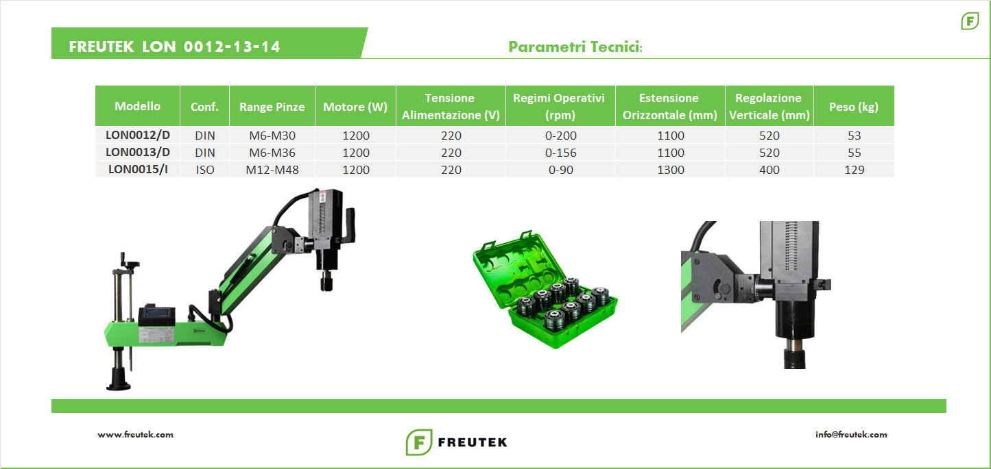LON0015/I - Heavy-Duty Electric Tapping Machine ISO M12-M48
