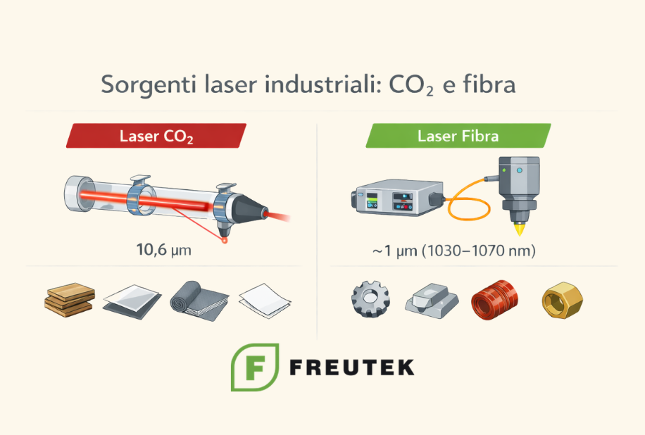 Come funzionano le sorgenti laser industriali (CO₂ e fibra spiegati semplice)