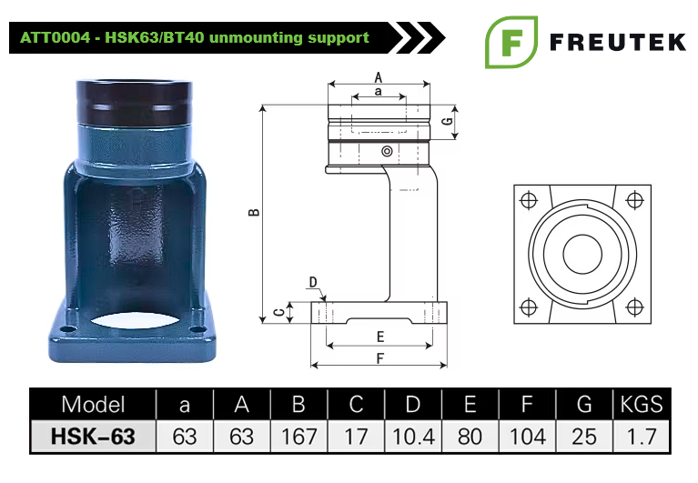 ATT0004 - BT-40/HSK63 Cone Assembly Support