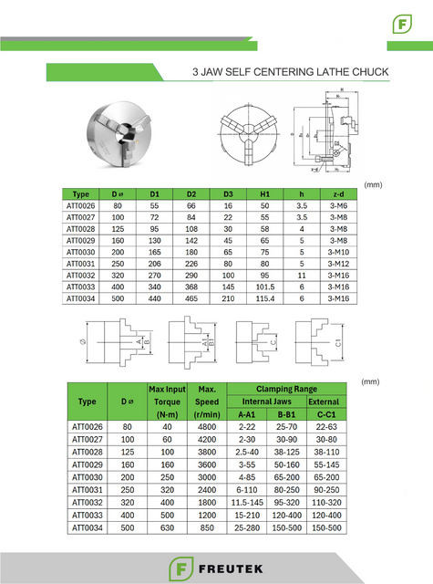 ATT0034 - Mandrino Autocentrante a 3 Griffe K11-500