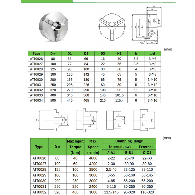ATT0034 - Mandrino Autocentrante a 3 Griffe K11-500