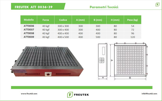 ATT0036 - Permanent Magnet Magnetic Chuck 300 x 300 mm