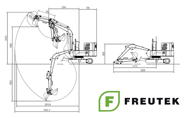 EKN0015 - Mini Diesel Excavator 11.2 kW