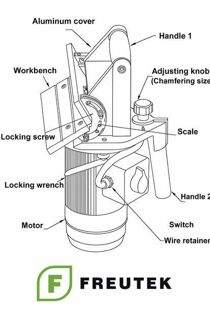 LON0009 - Portable Three-Phase Chamfering Machine up to 6 mm/15°-45°